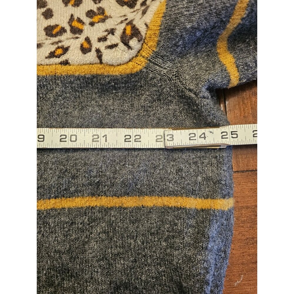 Beach Lunch Lounge Crewneck Sweater Leopard Print Grey Plus Size XXXL (22) - Picture 10 of 10